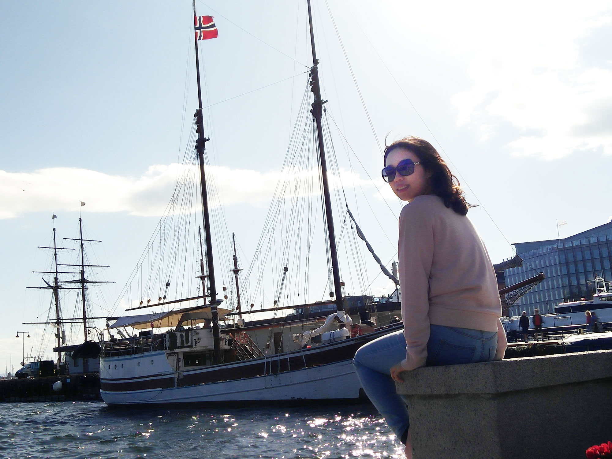 a person sitting on a boat