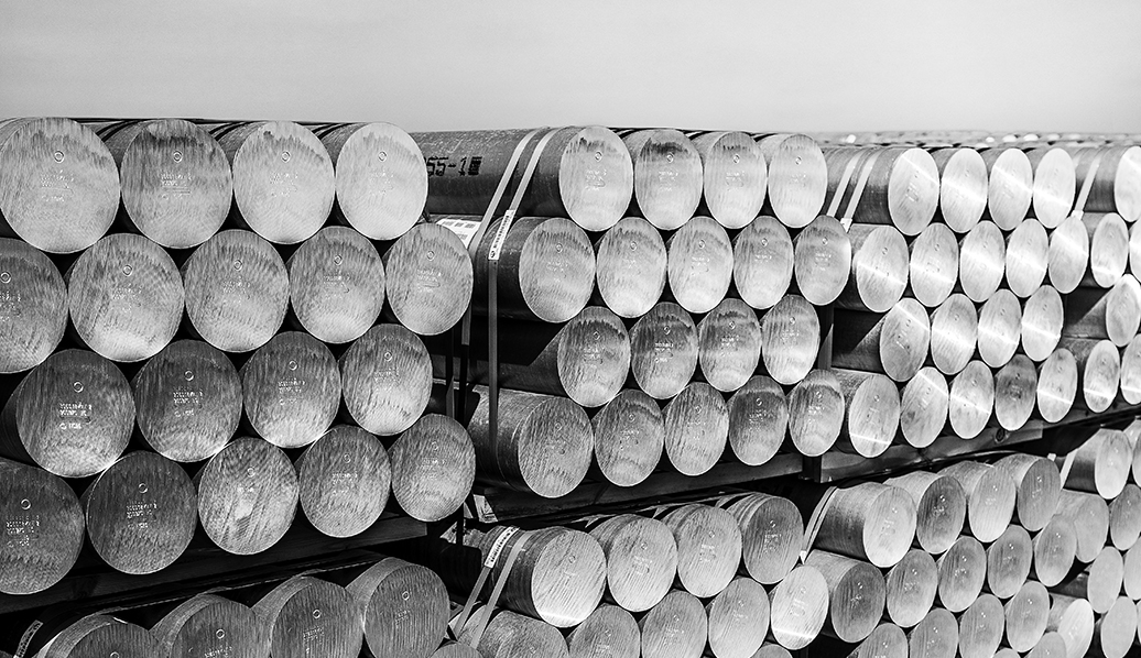 Stack of aliuminium rods