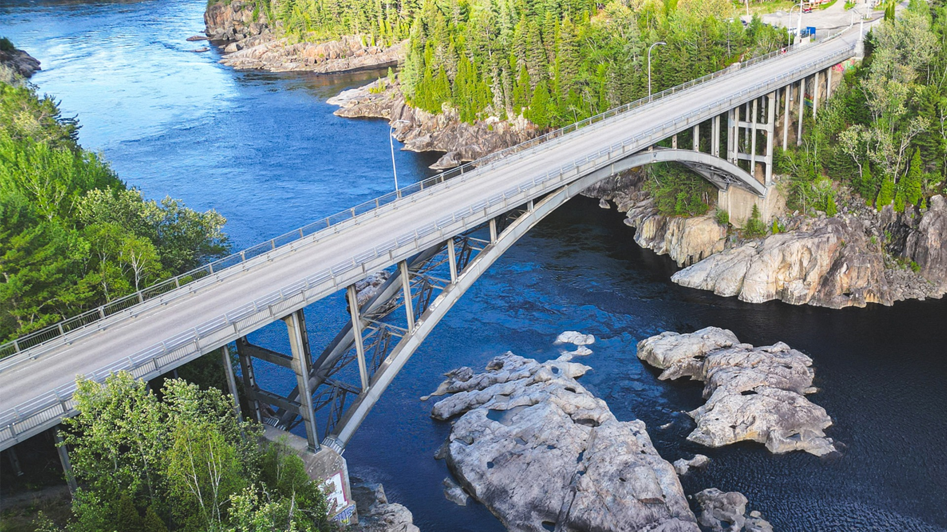 a bridge over a river