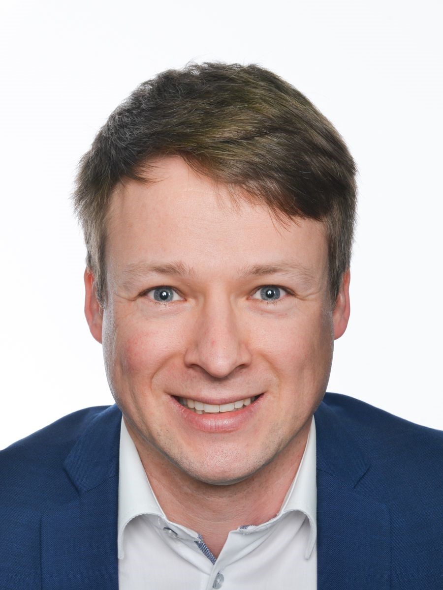 a man in a blue suit