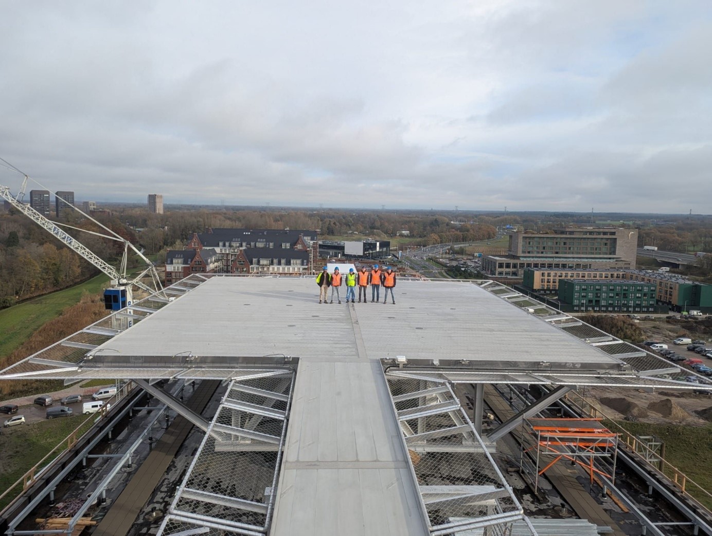 a group of people standing on a platform